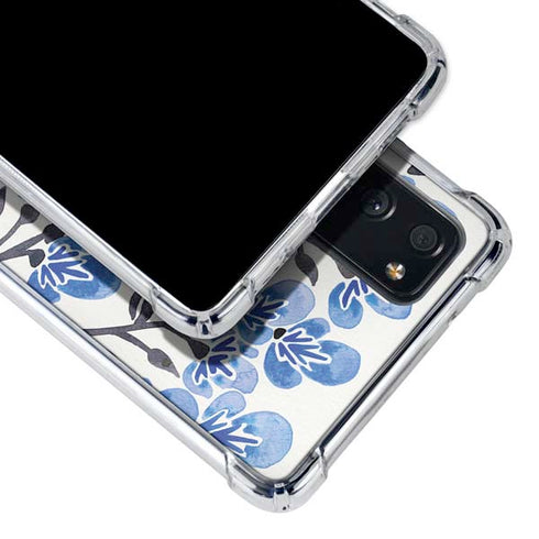 Cat Coq Blue Cherry Blossoms Galaxy S20 FE Clear Case